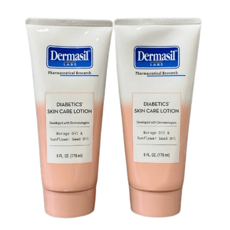 Dermasil Diabetics' Skin Care Lotion with Borage Oil & Sunflower Seed Oil, 6 OZ (2 Pack)
