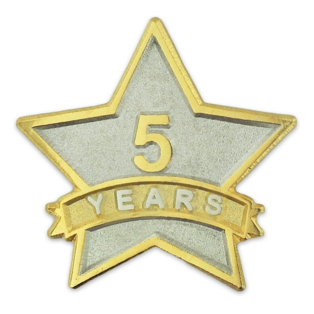 PinMart's 5 Year Service Award Star Corporate Recognition Dual Plated ...