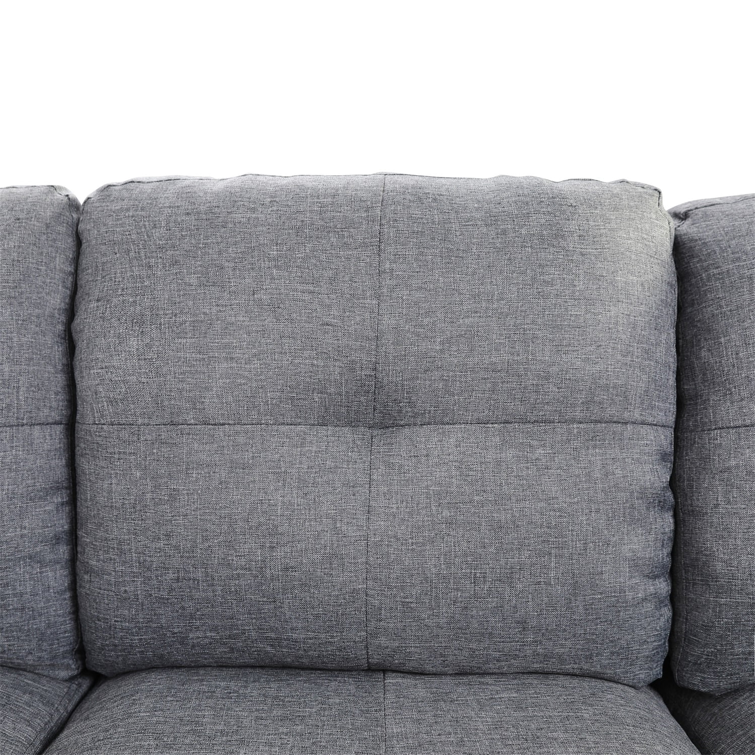 Hommoo Modern Linen 2-Piece Couch Living Room Sofa Set Sectional Couches and Sofas, L-Shaped Sectional Couch Sofa, Grey(No Ottoman)