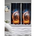 thumbnail image 3 of Bedroom Curtains 63 Inches length, Baseball, Window Treatment Curtain Drapes, Sports Theme Gradient Orange Blue Black Rod Pocket Curtain Panels for Living Room Kitchen, 42"x63", 2 Panels, 3 of 7