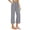 Black, variant on Cotton Linen Capri Pants for Women Spring Summer Striped Relaxed Fit Elastic High Waist Wide Leg Beach Pants with Pockets