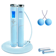 thumbnail image 1 of Cuerda para saltar con contador, cuerdas para saltar ponderadas para fitness, longitud inalámbrica ajustable con calorías, 1 of 5