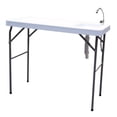 thumbnail image 2 of Tcbosik Folding & Portable Fish Cleaning Table with Sink and Faucet, Outdoor Camping Sink Station for Hunting, Picnic, BBQ, Off White, 2 of 7