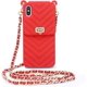 thumbnail image 1 of Funda para teléfono móvil tipo billetera para iPhone 12/12pro con cadena para el cuello y bandolera, ranura para tarjetas de crédito, funda para teléfono móvil a prueba de golpes de silicona para mu, 1 of 4