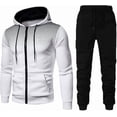 thumbnail image 1 of Conjunto deportivo informal con capucha para hombre, conjunto de chándal deportivo suave y elegante, ropa completa con cremallera completa, sudadera con capucha y pantalones, 1 of 5