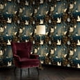 thumbnail image 2 of Boho Peel and Stick Wallpaper Magical Nocturnal Forest Iridescent Butterflies Wall Mural 17.7in x 9.8ft Self Adhesive Removable Wall Paper Renter Friendly Wallpaper for Nursery Bedroom Cabinets, 2 of 8