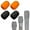 Orange Black, variant on Foam Mic Cover Compatible with JBL PartyBox Wireless Mic Microphones, Wireless Two Microphone System, PartyBox Mic 100, Karaoke Microphone Sponge Windscreen Pop Filter 4-Pack, Orange Black