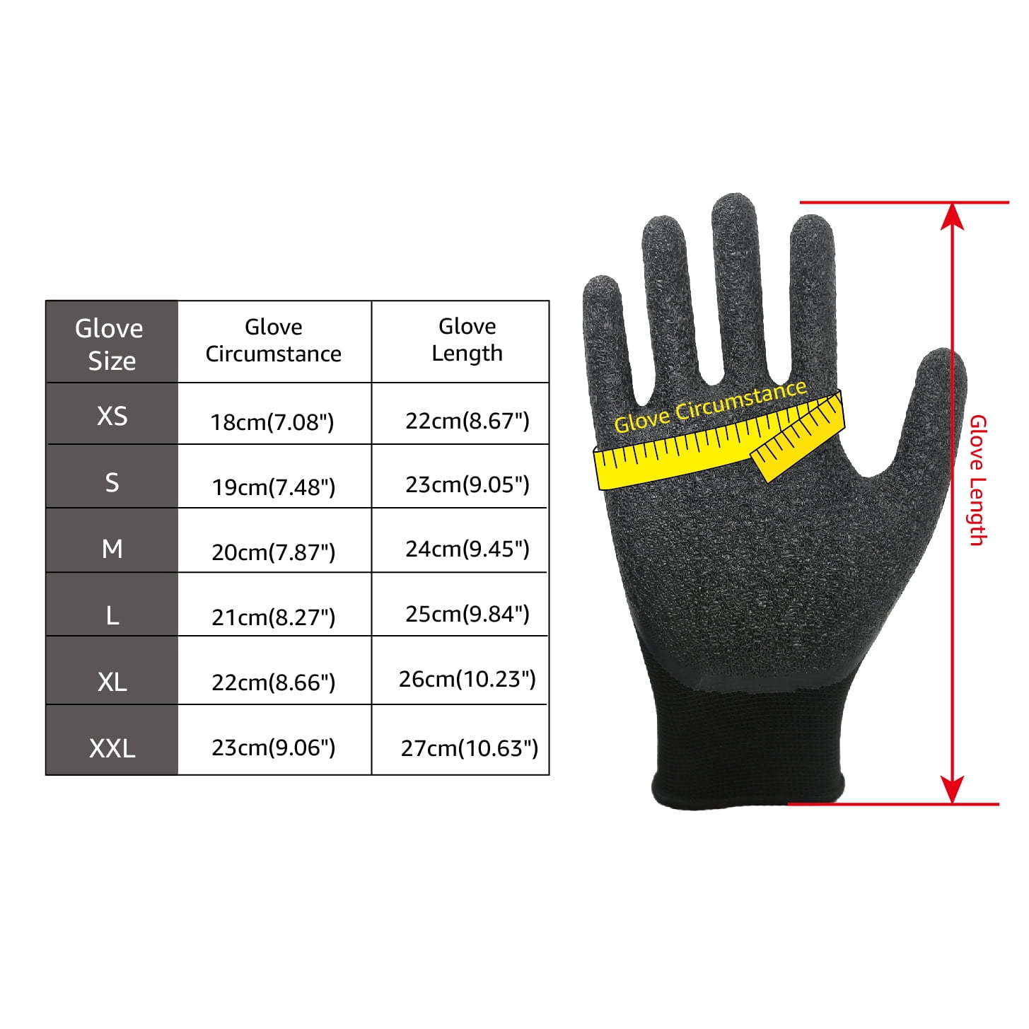 EvridWear 120 Pairs Red Latex Rubber Coated Safety Work Gloves Men Women Construction Warehouse Gardening (XL)