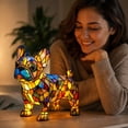thumbnail image 4 of JHRGJIO Puppy Lamp Stained Glass, Dog Night Light Stained Resin Pup Light Charge Powered, Table Lamp Puppy Lamps for Home Bedroom Desk Display Warm Cozy Cute Unique, 4 of 7