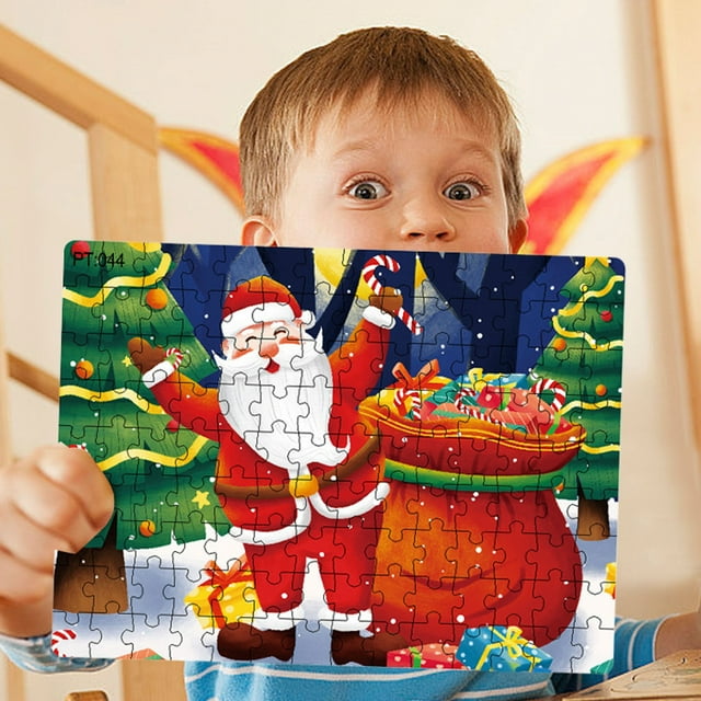 Puzzle Thickened Paper Santa 126 Of Puzzle For Children To Assemble Hunger Hippo Game Extra Large for Toddlers Computer for Toddlers 4 Years Old Building for Kids Ages 2 Giggle Wiggle Doll Board Games