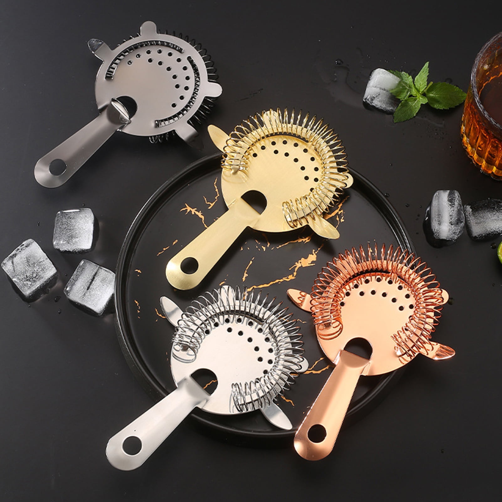 Details about   Bar Strainer Sprung Cocktail Strainer Stainless Steel Deluxe Strainer Bar Tools 