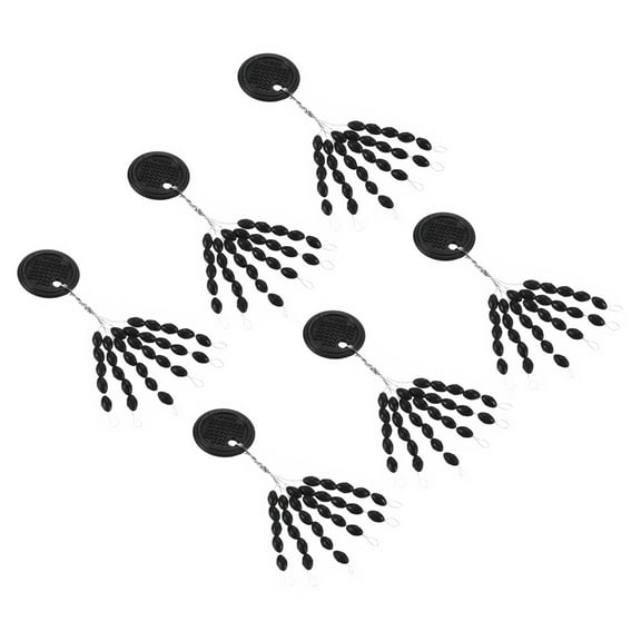 Uxcell 3.2mm 30 in 1 Oval Fishing Rubber Bobber Beads Stoppers Black 600 Pieces