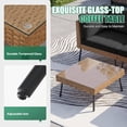 thumbnail image 5 of LazySunsets 5-Piece Black All Weather Wicker Patio Sectional Conversation Set, Thick Water Resistant Cushions & Tempered Glass Coffee Table for Backyard Poolside Porch Garden, 5 of 7