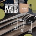 thumbnail image 3 of Crown Display Plastic Forks and Spoons Disposable Cutlery Sets, Black, 120 Pieces, 3 of 5