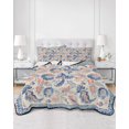 thumbnail image 3 of Blue Red Ethnic Full Size Down Alternative Comforter, Lightweight Comforter Quilt Bedding Set with Pillow Shams Vintage Modern Geometric Abstract Art All Seasons Bed Comforter Duvet Insert 78"x90", 3 of 7