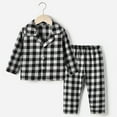 thumbnail image 2 of Toddler Kids Baby Boys Girls Plaids Printed Pajamas Winter Homewear Pants Sleepwear Set Toddlers Loungewear, 2 of 9