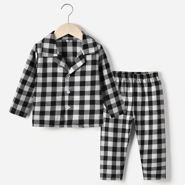 LSLJS Ensemble de Pyjama pour Enfants Tout-Petits Bébé Fille Garçon, Chemise de Pyjama à Manches Longues Boutonnée Haut+pantalon Bas Tenues de Nuit, Pyjamas pour Bébé ( 3-4 Ans, Blanc )