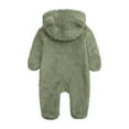 thumbnail image 2 of Favoffer 0-12M Unisex Newborn Solid Color Onesie, Plush Hooded Long Romper for Daily, Travel, Home Wear, 2 of 4