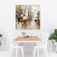 thumbnail image 2 of Personnes avec Parapluies Marchant dans la Rue - Toile 36"x36 Pouces - Impression sur Demande, 2 of 5