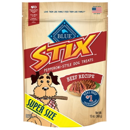 - Blue Buffalo Stix Soft-Moist Dog Treats, Beef Recipe, 13-oz bag