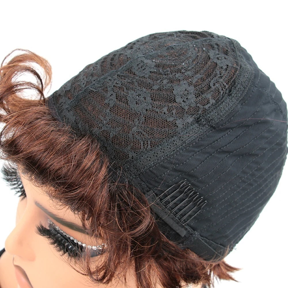 Short Layered Pixie Human Hair Wigs for Black Women Human Hair wigs With Bangs
