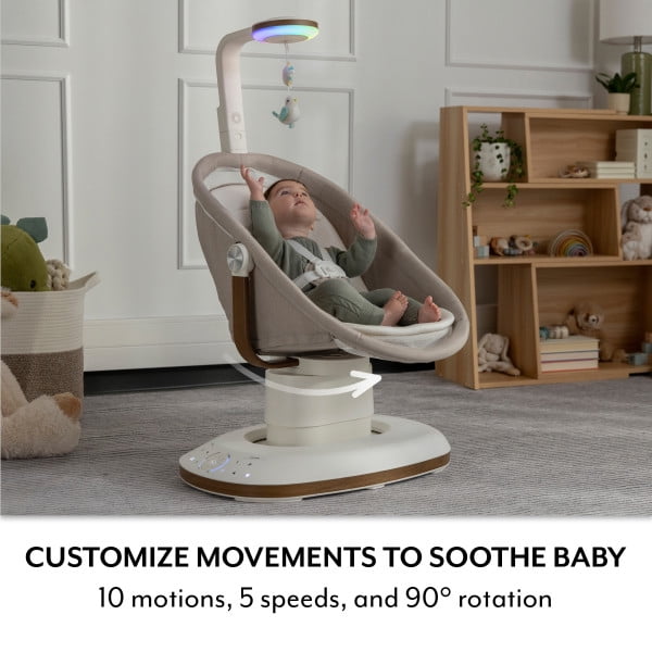 Evenflo Elara 2-in-1 Smart Motion Swing & Soothing Nest, Coastal Coffee