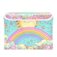 thumbnail image 7 of Yayeee Collapsible Cube Storage Bin with Lid Fabric Closet Decorative Basket with Handles, Retro Blue Rainbow, 7 of 7