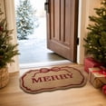 thumbnail image 6 of Merry Christmas Doormat, Scalloped Christmas Outdoor Rug, Bow Printed Welcome Mat, Durables Outside Indoor Rug, Entryway, Front Door, Porch, Patio, 6 of 7