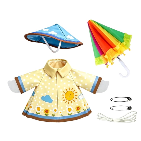 DVKOVI 3 Pcs Porch Goose Outfits Summer Lawn Geese Statue Raincoat Umbrella Hat Costume Yard Gooses Clothes A A