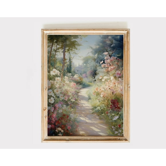 Vintage Countryside Wall Art Print Retro Rustic Spring Natural Views Canvas Painting Landscape Poster Picture Home Decor, size: 50*70 cm, unframed.,08