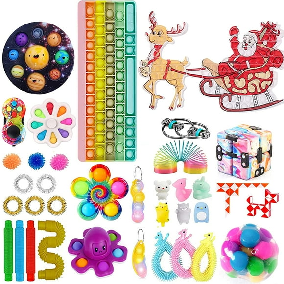 Fidget TIK Tok Fidget Toys Pack Sensory Fidget Toys Push Bubble Pop Toy Stress Anxiety Relief Toys Set (Q4)