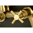 thumbnail image 2 of Kingston Brass AE8157DX Wall Mount Tub Filler with Hand Shower, Satin Brass, 2 of 7