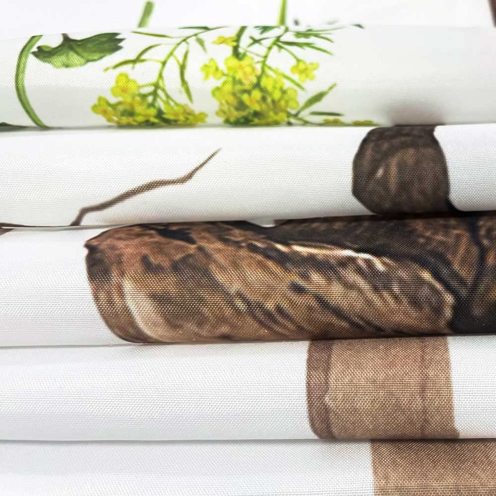 Rustic Forest Shower Curtain for Bathroom, Rustic Lodge Forest Cabin Shower Curtain Country Hunting Bathroom Curtain, Wild Animal Bear Moose Deer Fox in Forest Shower Curtain 70X84IN with 12PCS Hooks