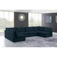 thumbnail image 2 of Meridian Furniture Mackenzie Navy Durable Linen Textured Modular Sectional, 2 of 8