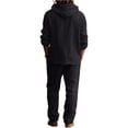 thumbnail image 7 of Babcutegg Mens Outfit Set Button Front Long Sleeve Hoodie and Pants Lightweight Casual Clothing 2-Piece Black Size XL, 7 of 7