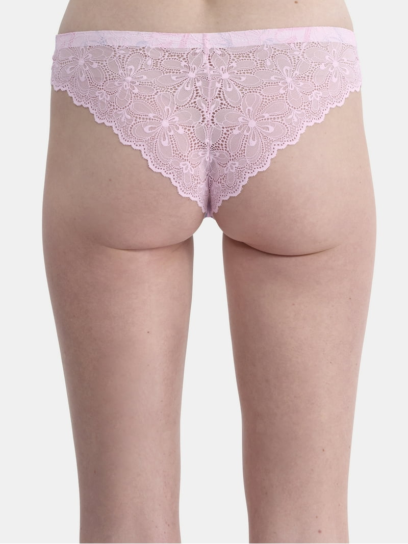 No Boundaries Micro Sheer Lace Cheeky Panties for Women, Ultra