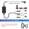 thumbnail image 4 of 2X Cable Universal para Cámara de Salpicadero de Coche de 3,5 M, 12/24 V A 5 V, 3 A, Kit de Cable Duro DVR para Vehículo, Cámara de Vídeo, Grabadora, Línea Tipo C, 4 of 5