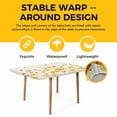 thumbnail image 4 of Yellow Flowers Table Cloths for 6 Foot Rectangle Tables, Spring Floral Butterflies Pastoral Patio Waterproof Elastic Fitted Tablecloths, Washable Rectangular Table Cover for Camping, 4 of 8