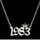 thumbnail image 4 of Collares de acero inoxidable con números, Tiaras DE CORONA DE año 1980, 2008, 2009, 2013, Gargantilla, bisutería, Collar de nacimiento para Mujer, regalo de Navidad, 4 of 4