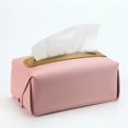 thumbnail image 3 of Caja de pañuelos impermeable gruesa de cuero PU (rosa), soporte para almacenamiento de pañuelos, caja para pañuelos de papel para coche/hogar/oficina/decoración de boda, 1 unidad oso de fresa Electrónica, 3 of 5