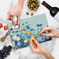 thumbnail image 5 of Abstract Cutting Board, Silhouette of Summer Wildflowers Blooms Grass Garden Foliage Illustration, Decorative Tempered Glass Cutting and Serving Board, Small Size, White Blue, by Ambesonne, 5 of 5
