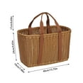 thumbnail image 2 of Wicker Shopping Basket with Handle, Hand-Woven Picnic Basket, Open Top Market Harvest Basket for Food Storage, Kitchen Organization, Home Decor, Camping, Easter Eggs, Gifts, 2 of 8