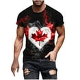 thumbnail image 2 of Jinhomg Athletic Shirts for Men 2025 Trendy Canada Flag Crew Neck T-Shirts Casual Loose Fit Shorts Sleeve Crew Neck Workout Tops Comfort Going Out Wear Black XXXXL, 2 of 5