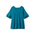 thumbnail image 4 of Woman Within Plus Size Ruffled Elbow-Sleeve Tunic, 4 of 6