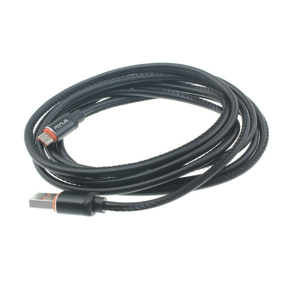 6ft USB Cable for Arlo Pro / Pro 2 Security Cameras - Power Cord Fast Charge MicroUSB Wire Long Sync Pu Leather Black Compatible With Arlo Pro and Pro 2 Models