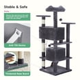 thumbnail image 6 of 54-Inch Cat Tree Tower, Indoor Cat High-Rise Multi-Story Tower with Sisal-Covered Scratching Posts, Bell Balls and Ramp, Easy Assembly, Plush Perches and Condo for Kittens, Cats and Pets, Dark Gray, 6 of 7