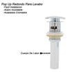 thumbnail image 2 of Cespol Para Lavabo De Push Desague Contra Alfa  Cuadrado Cromado Acero Inoxidable Con Rebosadero, 2 of 3