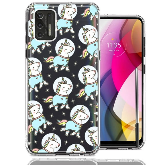 MUNDAZE For Motorola Moto G Stylus 2021 Space Unicorns Design Double Layer Phone Case Cover