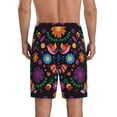 thumbnail image 3 of Naloa Colorful Floral2 Men's Short Pajama Pants, Lounge Comfort Shorts with Elasticized Waistband and Side Pockets - 3X-Large, 3 of 9