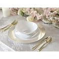 thumbnail image 3 of " OCCASIONS " 240 Pieces Pack,(120 Guests) Premium Wedding Party Disposable Plastic Plates Set -120 x 10.25'' Dinner + 120 x 7.5'' Salad / Dessert (Dali, White & Gold), 3 of 5